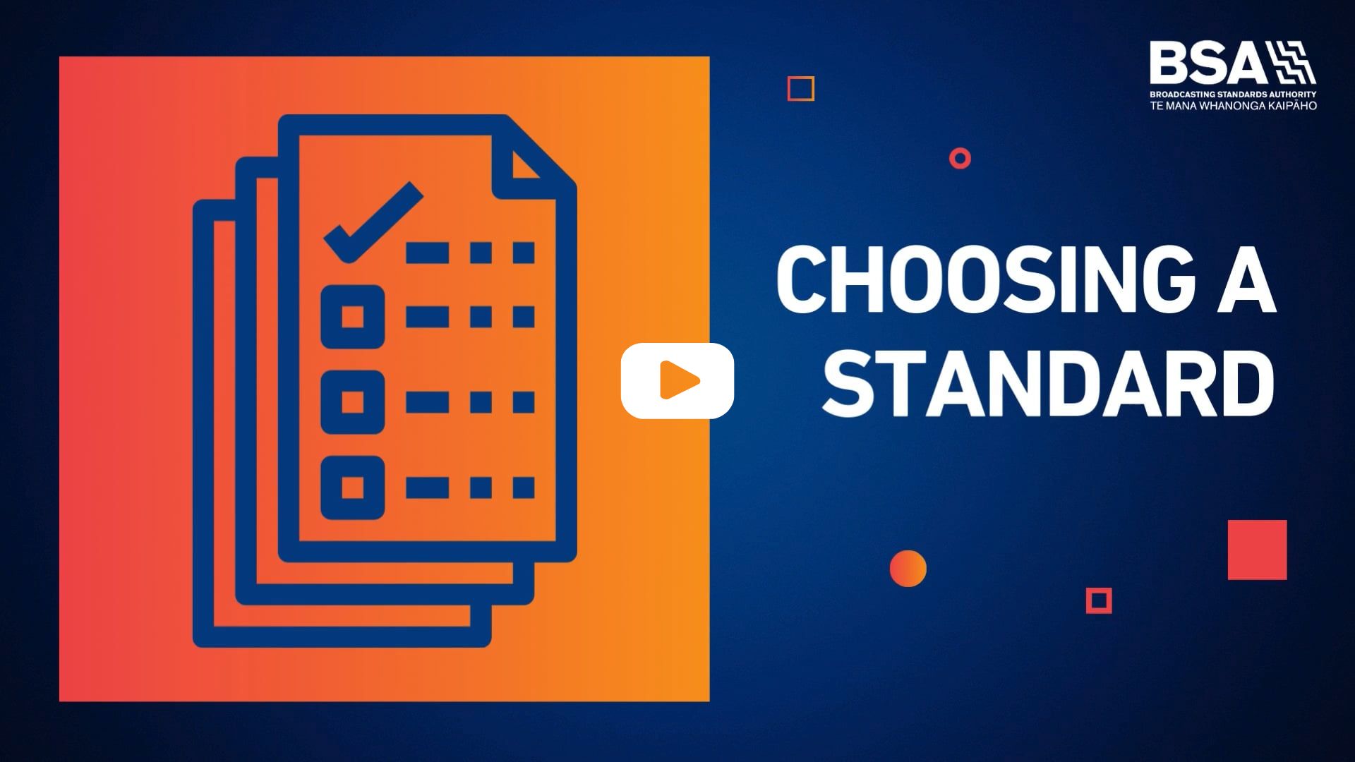 Link to Choosing a Standard video